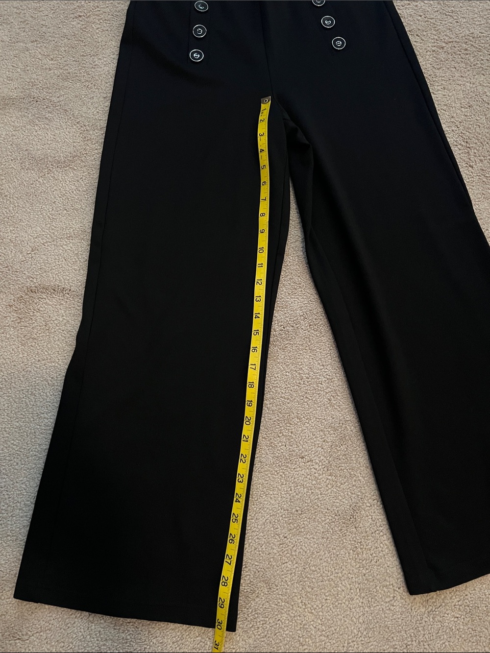 NWOT-Ellen Tracy Hi-Rise Black Wide-Leg Sailor Pants- size Medium, *never worn* - Picture 5 of 7